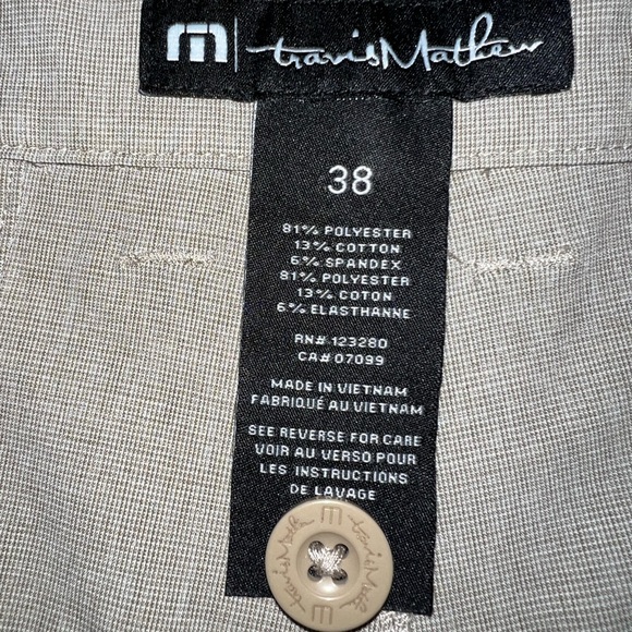 Travis Matthews Men’s Beck Short.  Tan, size 38, 9.5 inch inseam. - Picture 2 of 2